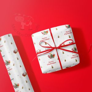 Xmas gift box with red background