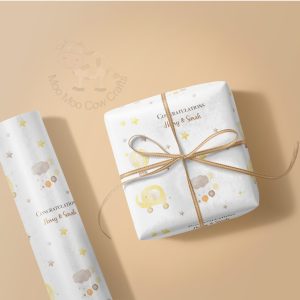 Personalised Baby Wrapping Paper with Matching Card