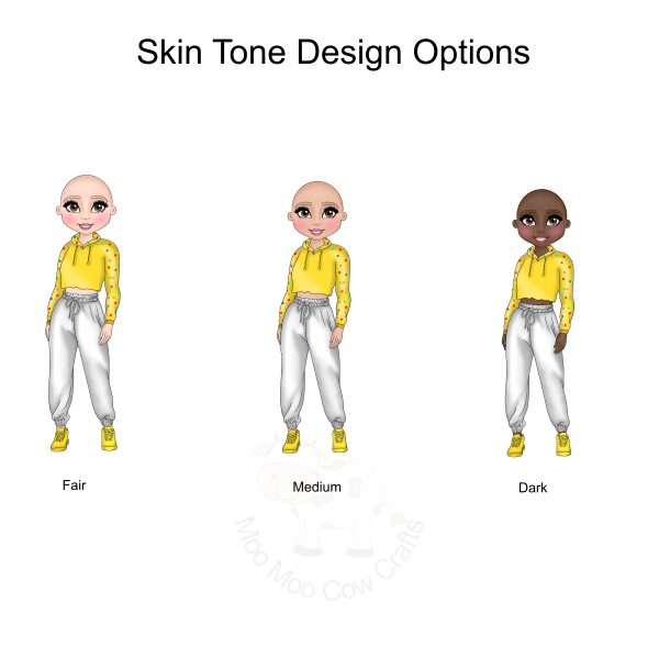 3 girls clipart on white background