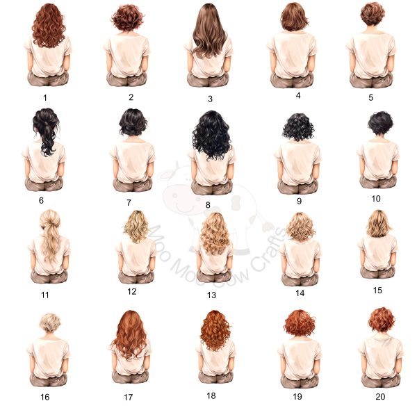 multiple women with their back facing out