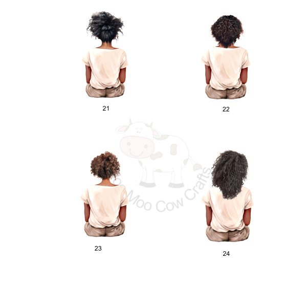 four images of women with their back facing the other way
