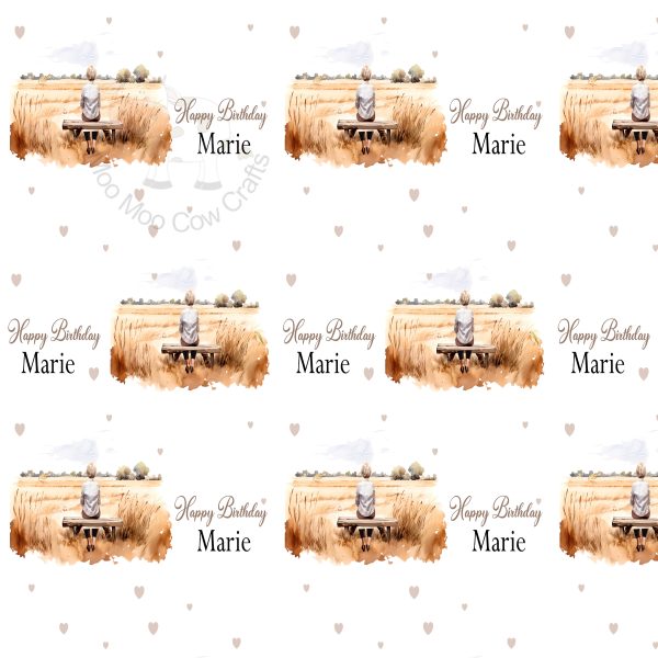 wrapping paper of woman in cornfield