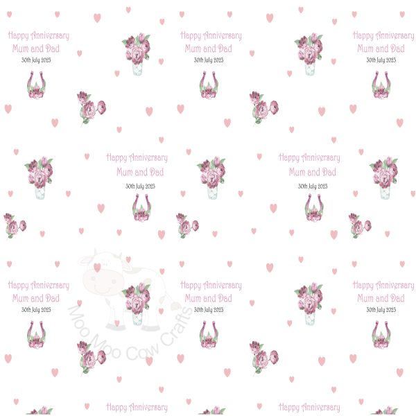 pink flower design on white background