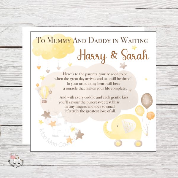 BAby card on white background