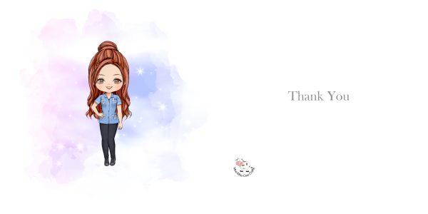 white background and clipart of female carer