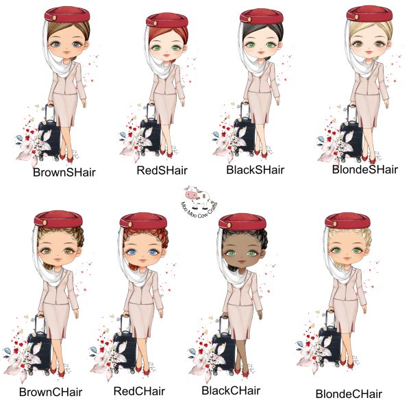 lots of clipart images of emirtes cabin crew