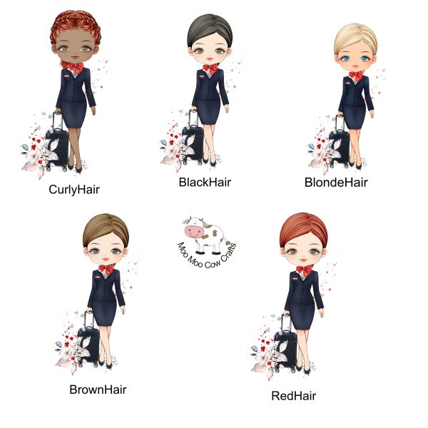 multiple images of jet 2 cabin crew, clipart