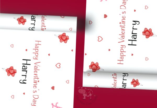 two rolls of valentines wrapping paper