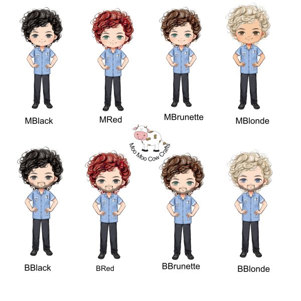 multiple clipart of male nurse