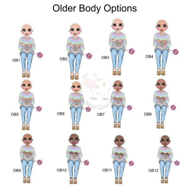 clipart of woman doing crochet