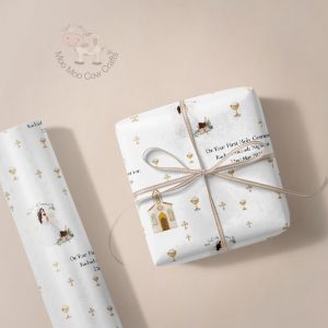 gift wrapped on beige background