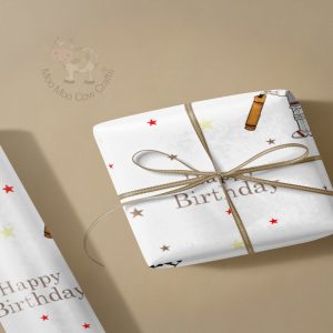 gift box wrapping with roll of paper