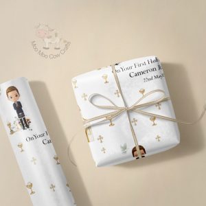 kilt wearing gift box wrapped up