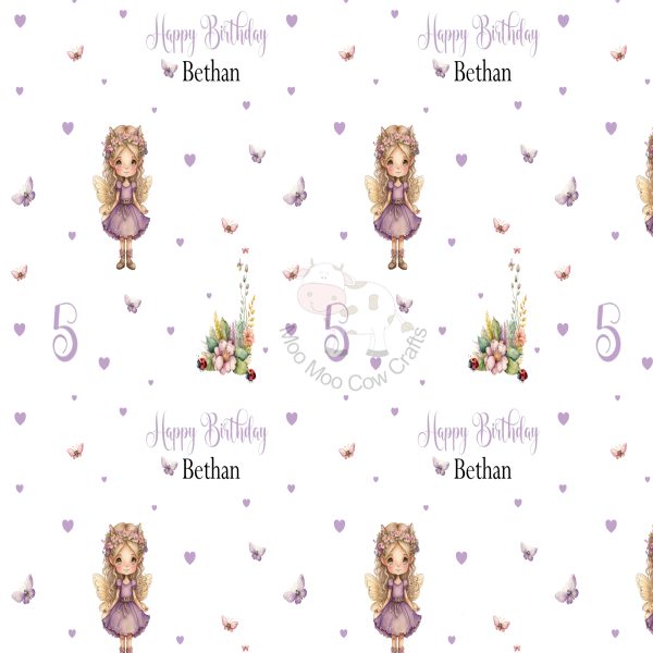 white background with purple fairy
