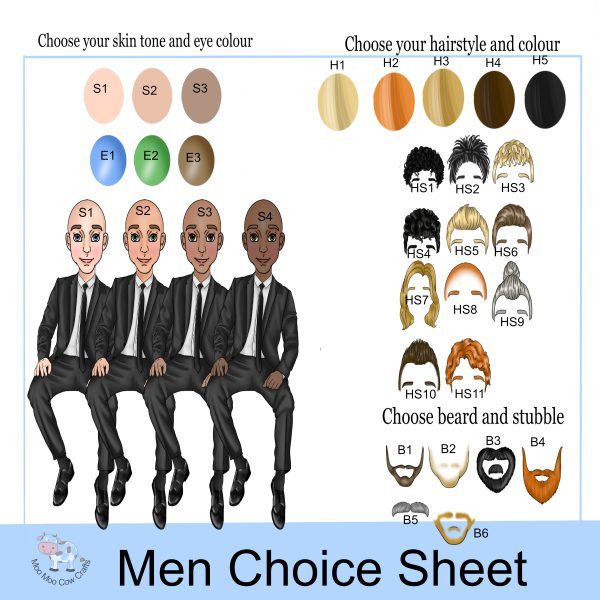 multiple clipart images of men on a stool with oval colours