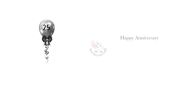 inside of card with silver balloon