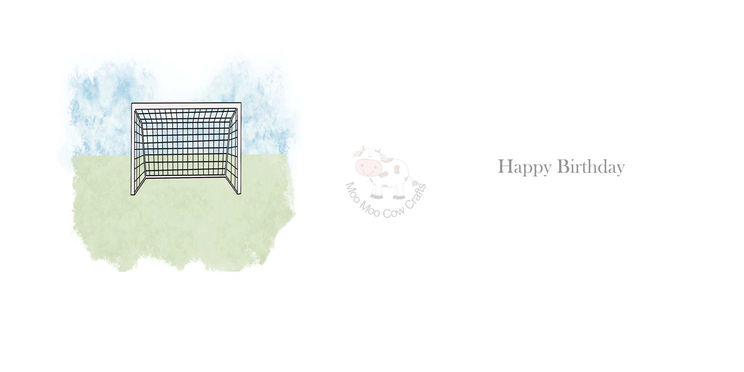 white background with green and blue and football net