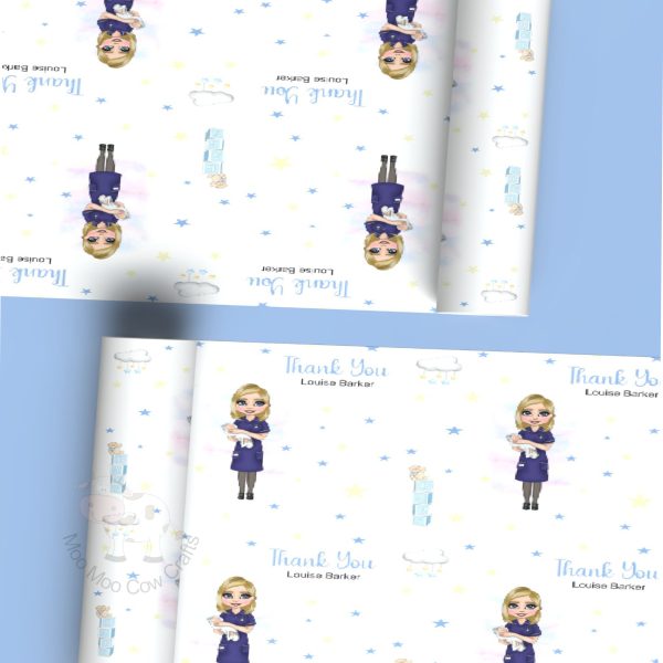 clipart of wopman holiding a baby on two rolls of gift wrap