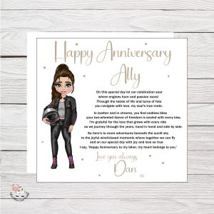 lady biker clipart on wooden background