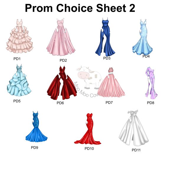 Various prom dresses