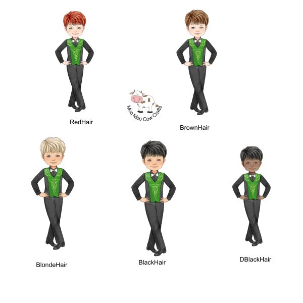 Multiple clipart of irish dancing boy