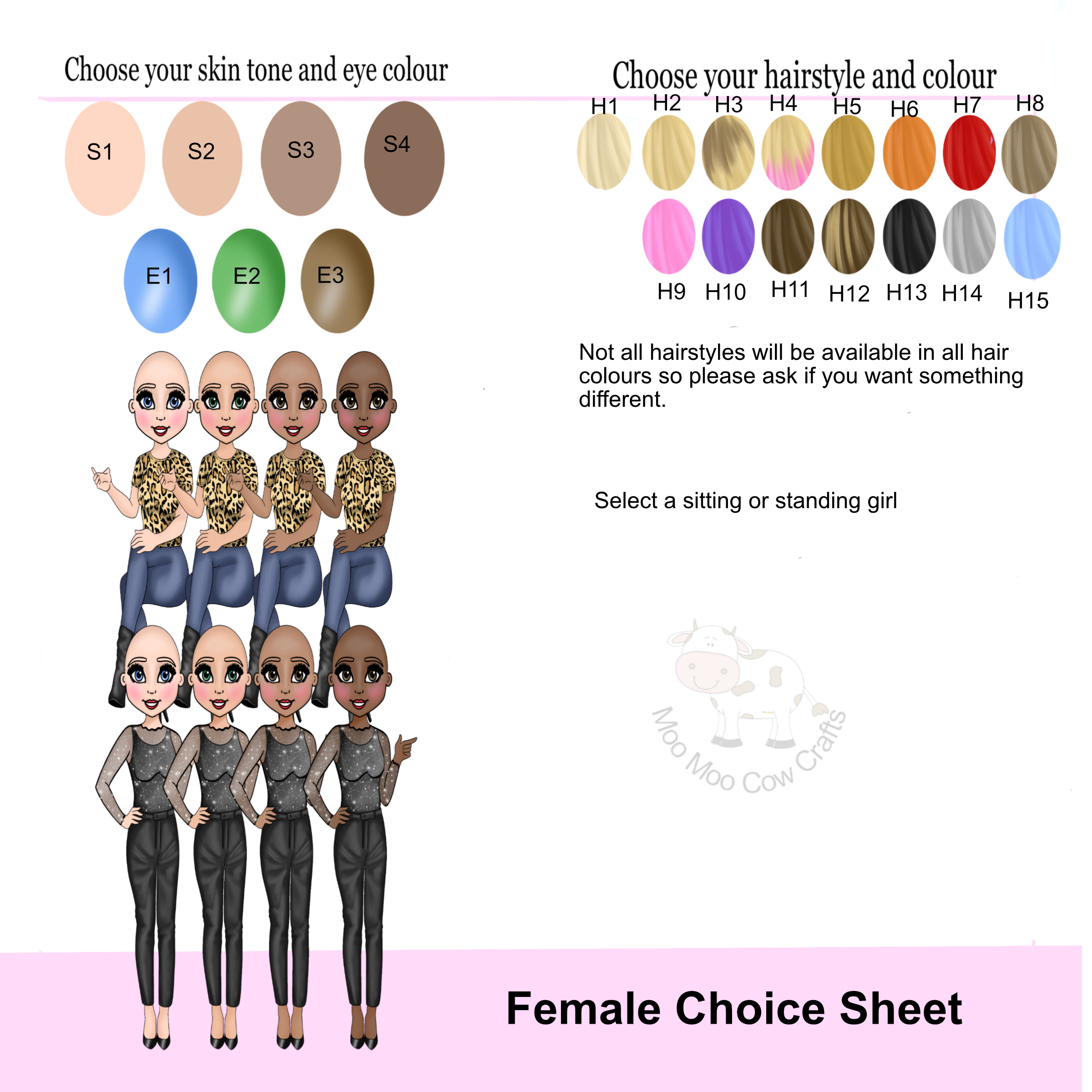 multiple clipart images of girls