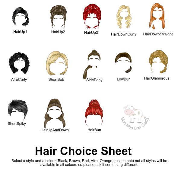 clipart of female hair