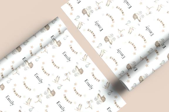 His and Hers Baby Shower Card and Matching Wrapping Paper - Image 11