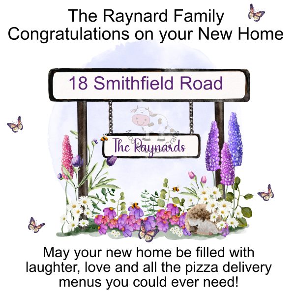 clip art street sign with butterflies and flowers