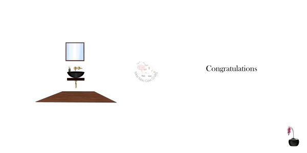 white background with image of hairdressing chair with a mirror and floor.