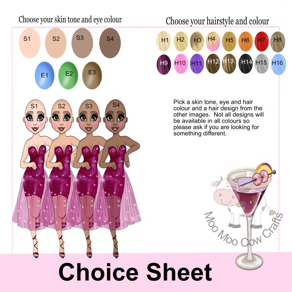 multiple clip art images of a lady in a purple dress.
