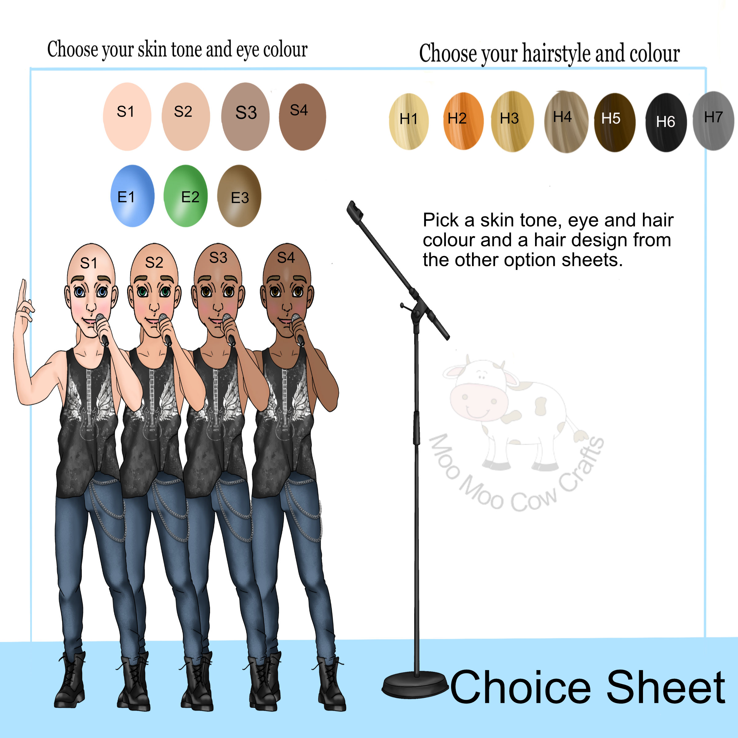 multiple clip art images of a man singing into a microphone