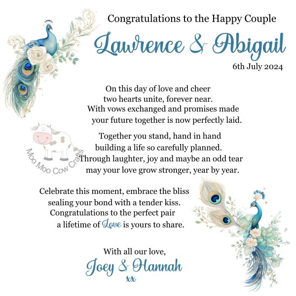 peacock design wedding card