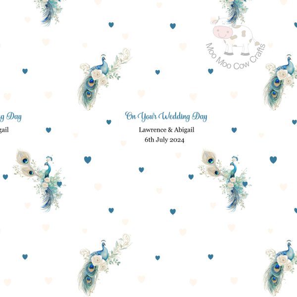 peacock design gift wrap pattern