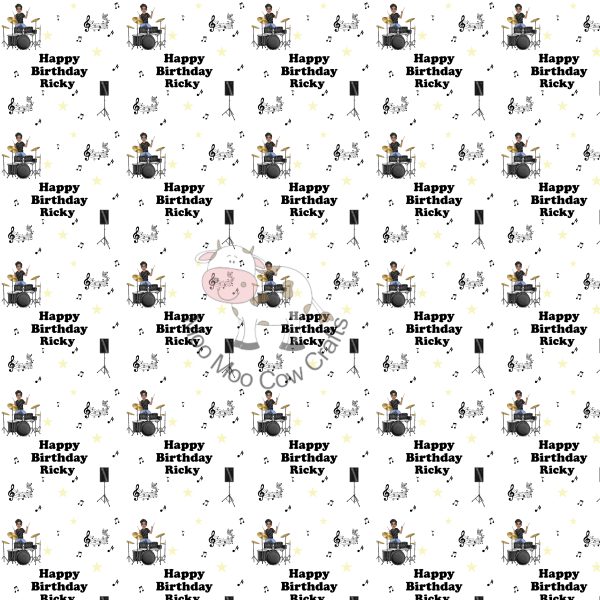 repeating clip art pattern of a drummer