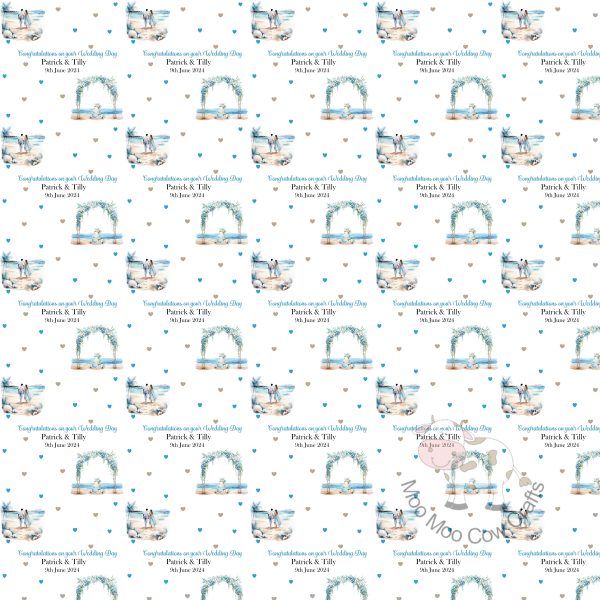 blue arch wedding repeating pattern