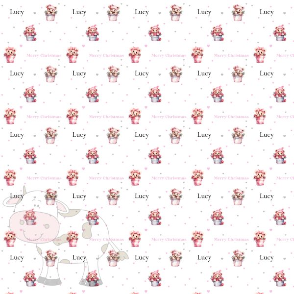 repeating pattern of pink teddies in a bucket
