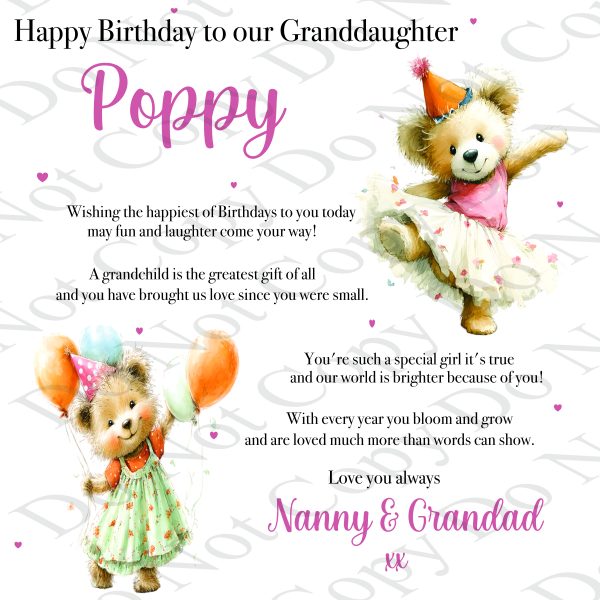 two dancing clip art bears wearing hats - it's a birthday card