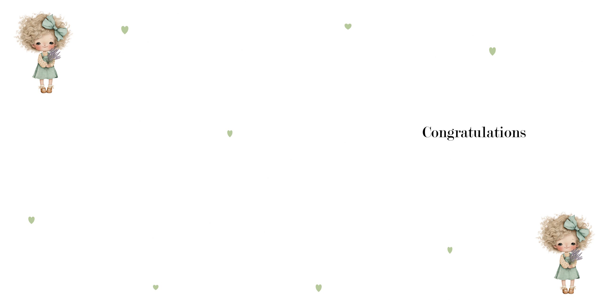 inside a card with a clip art image of a little girl