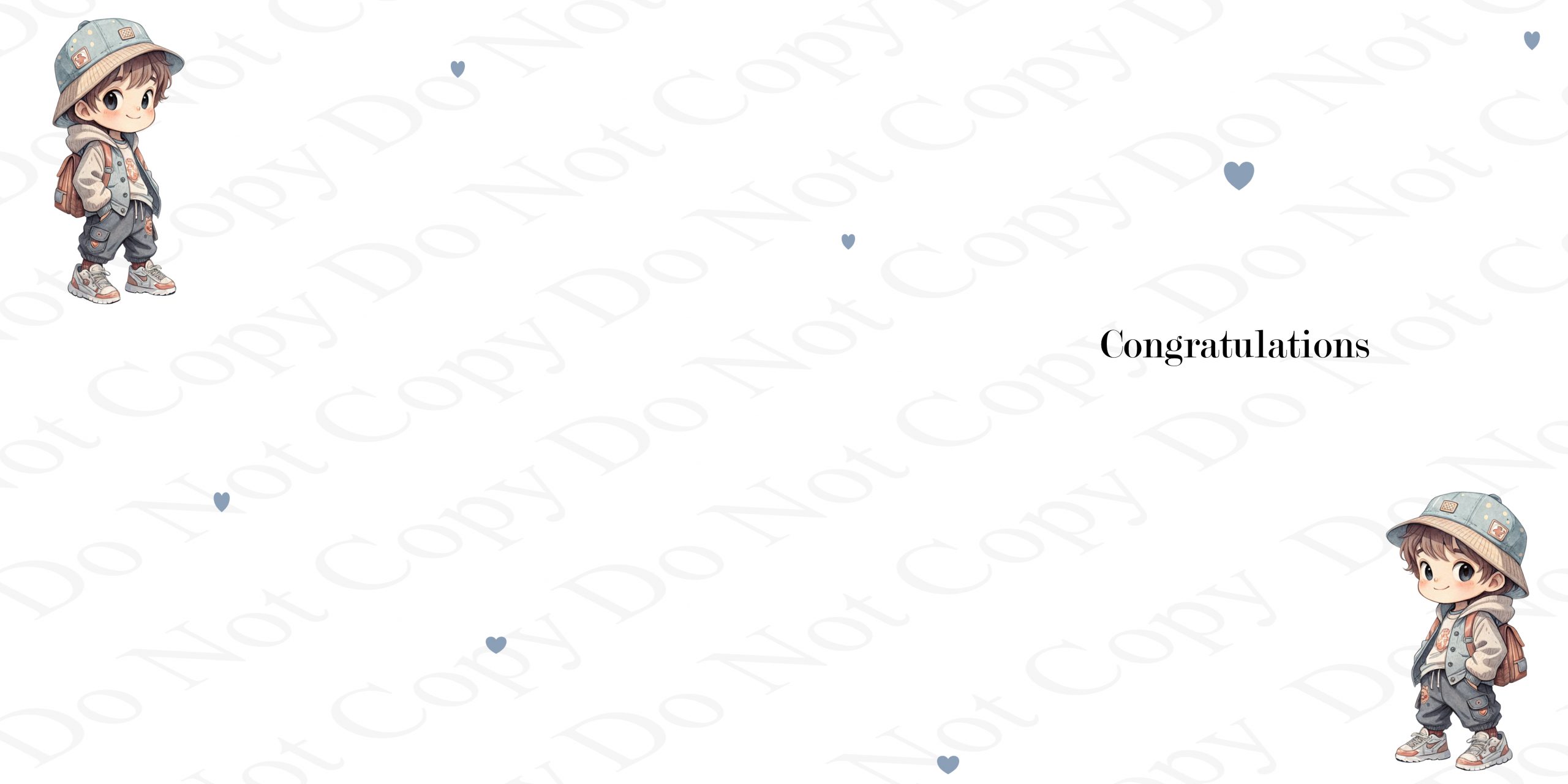 inside a card with two clip art images of a little boy