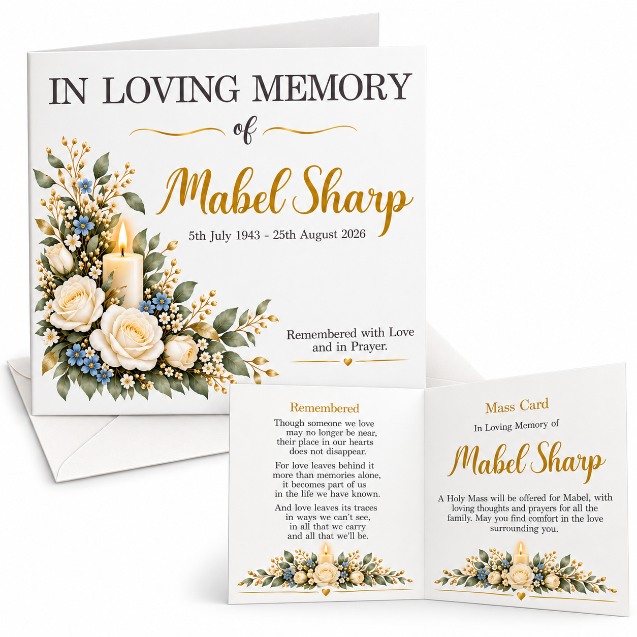 Personalised Mass Card with Original Remembrance Verse - Image 8